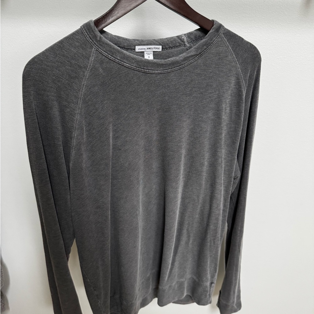 James Perse Gray Washed Crewneck Sweatshirt